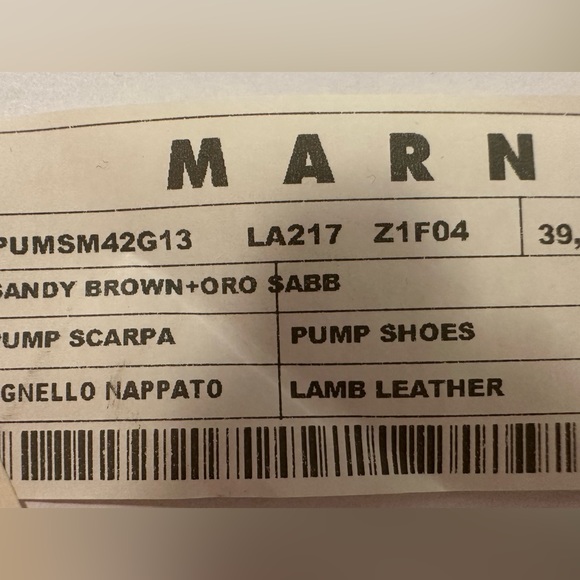 Marni Pumps -Blk/ Gold/ Sable - size 39.5 NWT - Picture 9 of 9